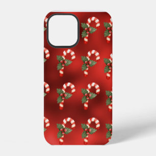 Cute Candy Cane Red Metallic Holiday iPhone 12 Case