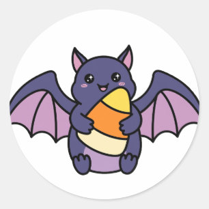Cute Candy Corn Bat Halloween Sticker