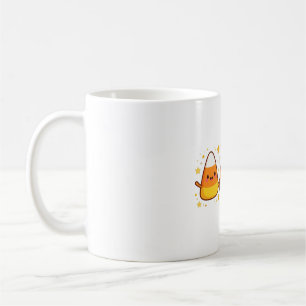 Cute Candy Corn Characters Kawaii Halloween Coffee Mug