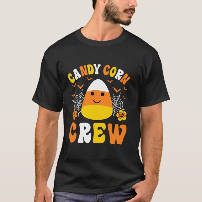 Cute Candy Corn Crew Squad Kids Boys Girls Hallowe T-Shirt (Front)