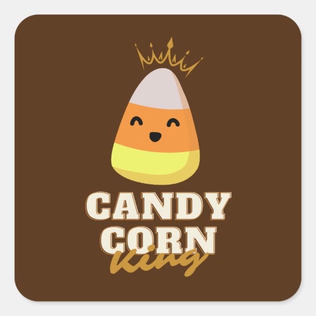 Cute Candy Corn King Thanksgiving  Square Sticker (Front)