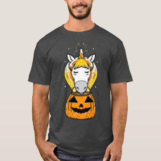 Cute Candy Corn Unicorn Halloween for Girls Women  T-Shirt
