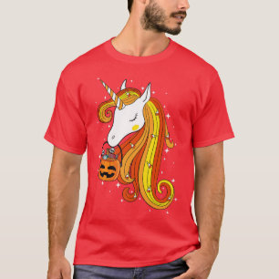 Cute Candy Corn Unicorn Halloween Top 