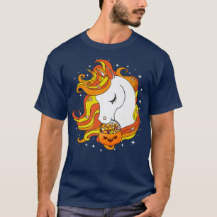 Cute Candy Corn Unicorn Halloween Top161 T-Shirt