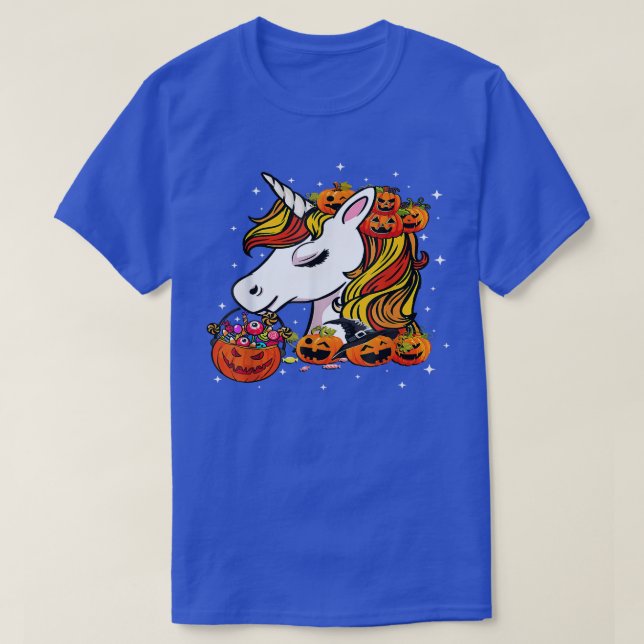 Cute Candy Corn Unicorn Halloween Top 463 (Design Front)