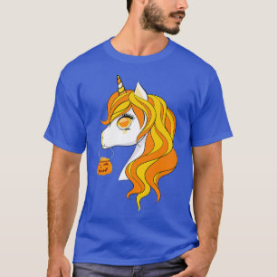 Cute Candy Corn Unicorn Pumpkin Halloween Costume T-Shirt