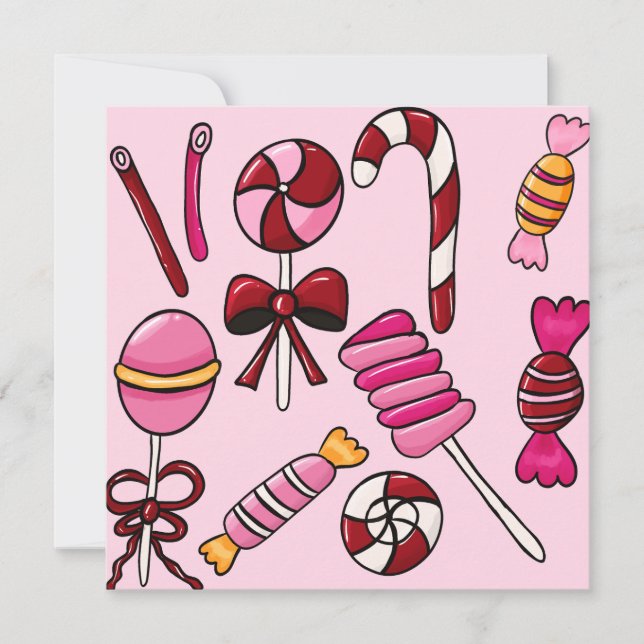 Cute Candy Flat Card (Front)