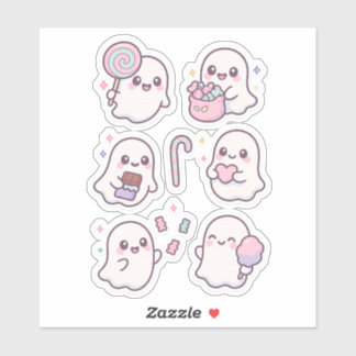 Cute Candy Ghosts Kawaii Sticker Pack