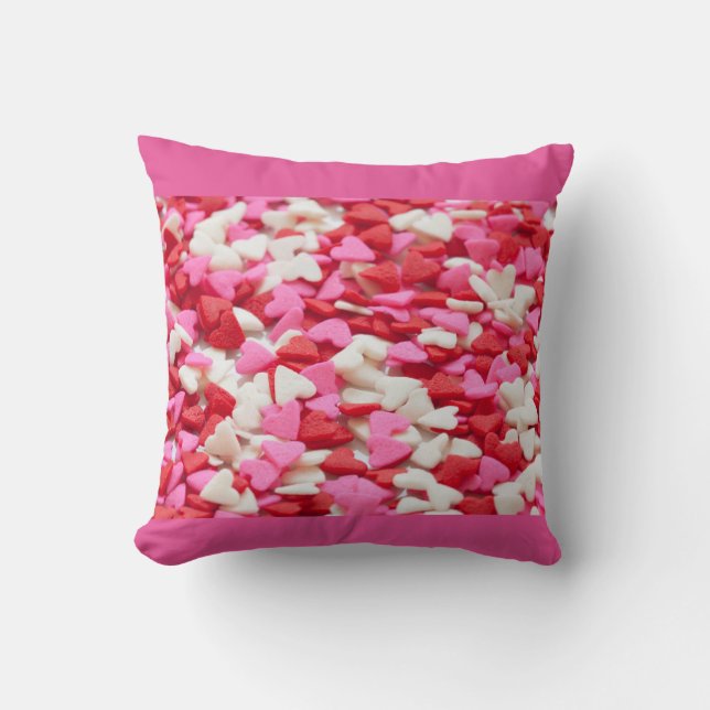 Cute Candy Heart Pattern Cushion (Front)