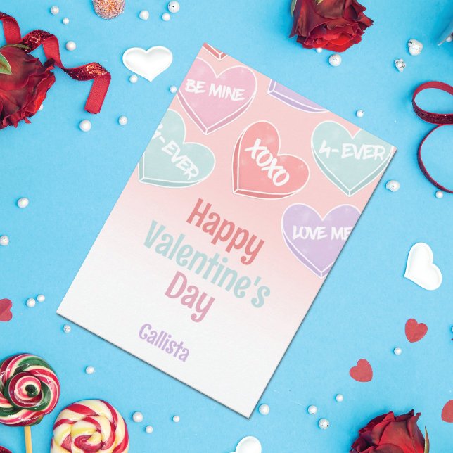 Cute Candy Hearts Valentine's Day Holiday Card (Creator Uploaded)