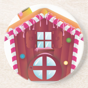 Cute candy house coaster