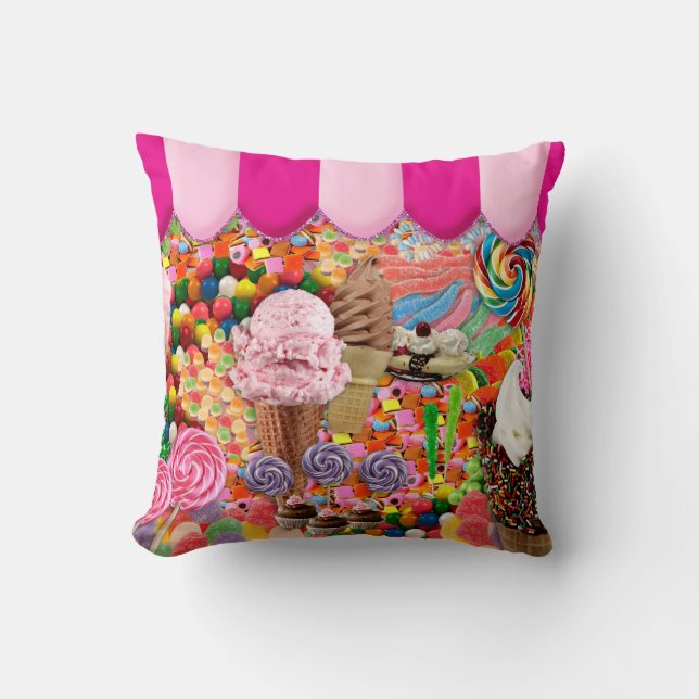Cute Candy Ice Cream Sweet Sixteen Pillow (Front)