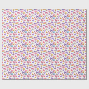 Cute Candy Pastel Icons Pattern Wrapping Paper