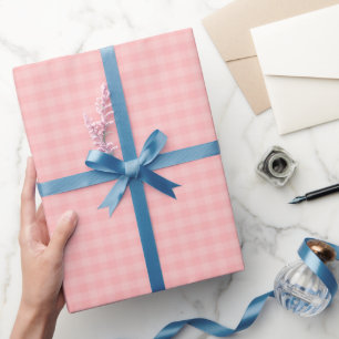 Cute candy pink plaid pattern wrapping paper