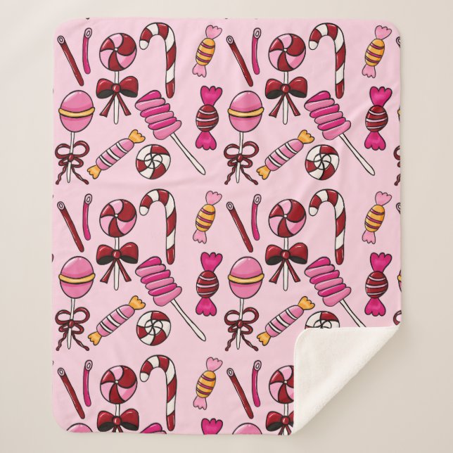 Cute  Candy   Sherpa Blanket (Front)
