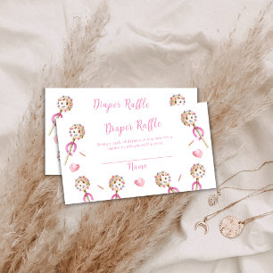 Cute Candy Sweetheat Diaper Raffle Baby Shower Enclosure Card
