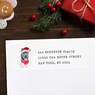 Cute Cane Corso Christmas Dog Return Address Label