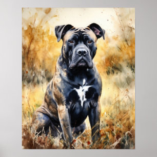 Cute Cane Corso Dog Art Print Poster