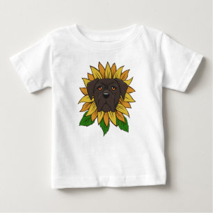 Cute Cane Corso Dog on Sunflower Baby T-Shirt