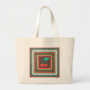 Cute Canvas Tote -Cherries - Erin Brie Art