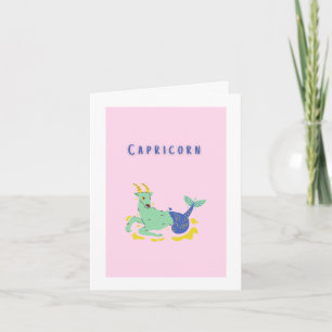 Cute Capricorn, zodiac, star sign Card