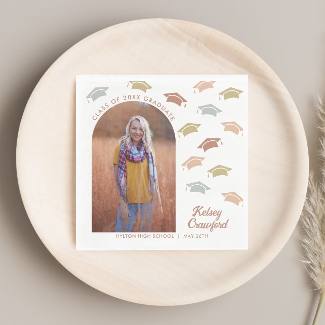 Cute Caps Graduation Party Napkin (Creator Uploaded)