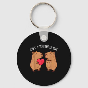 Cute Capy Valentine’s Day Capybara Lovers Romantic Key Ring