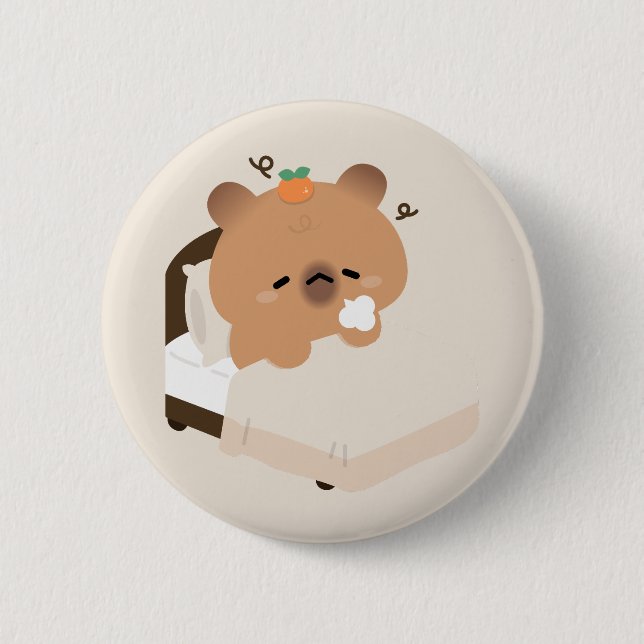 Cute Capybara 6 Cm Round Badge (Front)