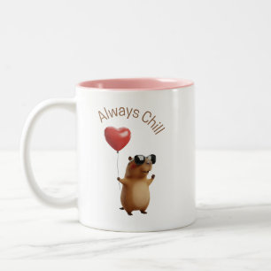 Cute Capybara Always Chill Valentine Coffee Mug