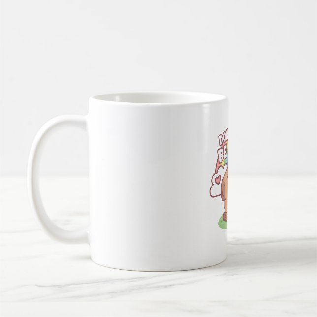 Cute Capybara And Rainbow, Don't Worry Be Cappy  Coffee Mug (Left)