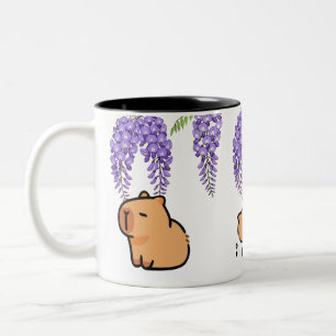 Cute Capybara and Wisteria Flower Mug Adorable