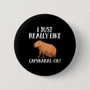 Cute Capybara Art For Men Women Kids Animal Rodent 6 Cm Round Badge