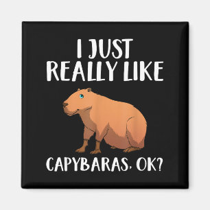 Cute Capybara Art For Men Women Kids Animal Rodent Magnet