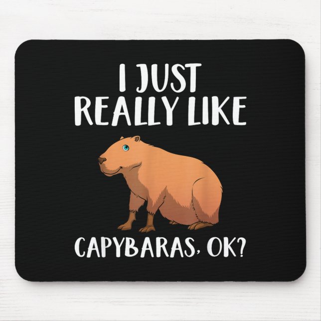 Cute Capybara Art For Men Women Kids Animal Rodent Mouse Pad (Front)