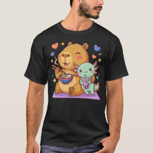 Cute Capybara Axolotl Ramen Boba Kawaii Anime T-Shirt