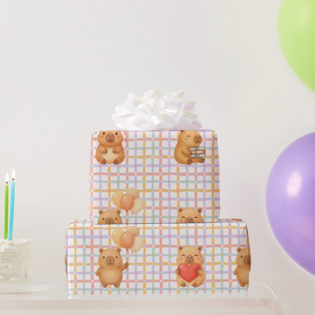 Cute Capybara Baby Shower Wrapping Paper (Party Gifts)
