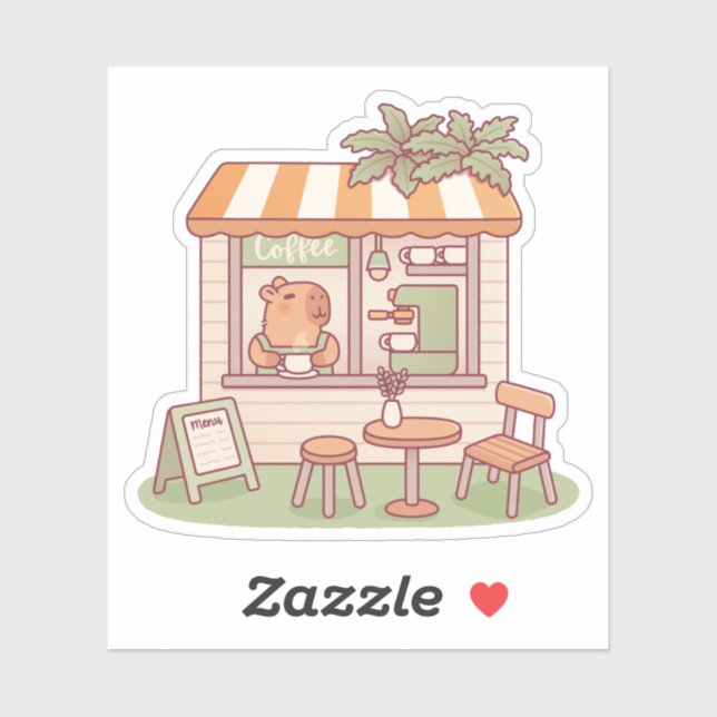 Cute Capybara Barista Coffee Shop (Sheet)