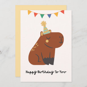 Cute Capybara Birthday Cute Animal Card 