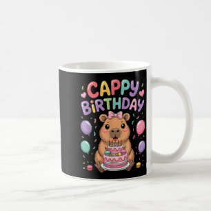 Cute capybara birthday party girl kids animal coffee mug