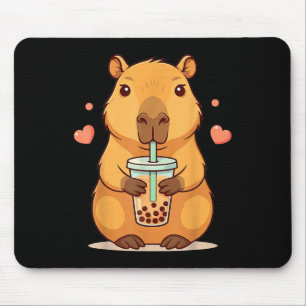 Cute Capybara Boba Tea Bubble Rodent Women Teen Gi Mouse Pad