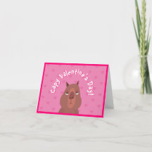 Cute Capybara "Capy Valentine's Day!" Card | Pink