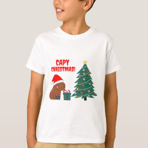 Cute Capybara Christmas Tree T-Shirt