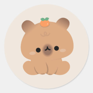 Cute Capybara Classic Round Sticker