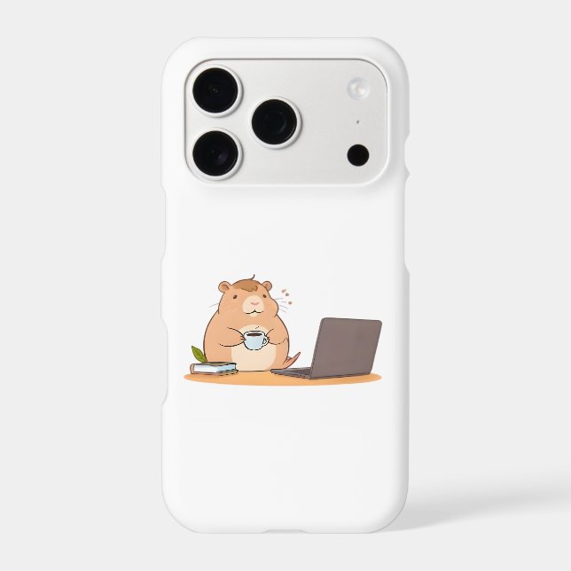 Cute Capybara Coder Coffee Laptop Design (Back)