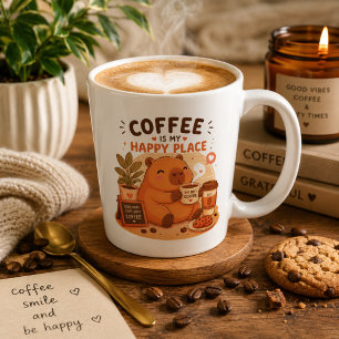 Cute Capybara Coffee Mug Kawaii Coffee Lover Lat