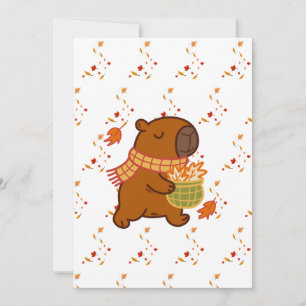 Cute Capybara Cosy Autumn Greeting & Corporate Eve Invitation