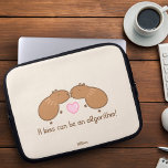 Cute Capybara Couple Personalised Laptop Sleeve<br><div class="desc">Personalised Kissing Capybara Couple Laptop Sleeves design for capybara lovers with funny text: A kiss can be an algorithm!.</div>