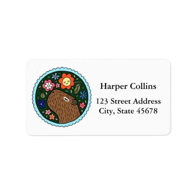 Cute Capybara Custom mailing Return Address Label (Front)