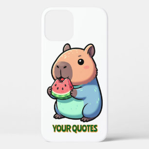 Cute Capybara Eating Watermelon iPhone 12 Case