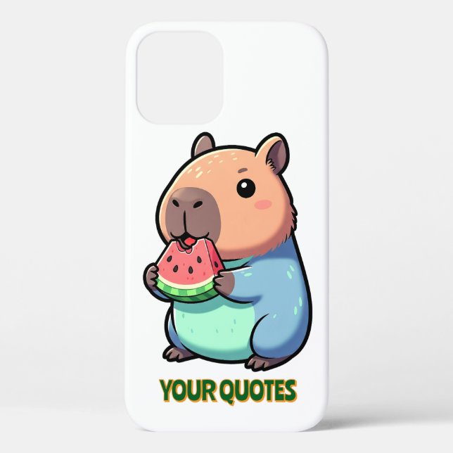 Cute Capybara Eating Watermelon Case-Mate iPhone Case (Back)
